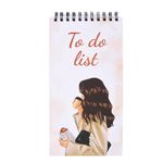 Papboo Easy to Carry To-Do List, Planner, Check list With 80 Printed Sheets Matte Finished Cover (Girl coffee)