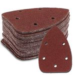 Cjueiom 50 Pcs 40 Grit Mouse Detail Sander Sandpaper, 5 Hole Mouse Sandpaper Hook and Loop Sander Pads, Mouse Sander Sandpaper Palm Sander Paper Sanding Sheets for 140mm Sanding Machine