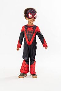 RUBIES - Marvel Officiel - SPIDER-MAN - Déguisement Classique Spinn Miles Morales pour Enfants - Taille 2 à 4 ans - Spidey et Ses Amis - Costume avec Combinaison et Masque - Pour Halloween, Carnaval