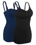 iLoveSIA Women’s Seamless Nursing Bra Breastfeeding Bras Maternity Tank Top 2Pack Black+Blue Size XL Fit 38BCD 40ABC