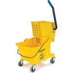 Carlisle 3690804 Mop Bucket with Side Press Wringer, 26 Quart/6.5 Gallon, Yellow