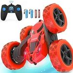 Remote Control Car for Boys - RC Stunt Cars with 4WD Double-Sided Driving 360° Flips Rotating, Off Road Remote Car Outdoor Toys for Kids Age 6 7 8-12, Christmas Birthday Gifts - Red