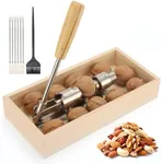 Exylixor Pecan Cracker, Nut Crackers for All Nuts, Heavy Duty Nut Cracker Tool with 1 Cleaning Brush and 5 Crab Forks for Walnut Pecan Macadamia Hazelnuts Chestnut and More