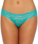 b.tempt'd Women's Lace Kiss Panty Bikini Style Underwear, Peacock Blue, Medium