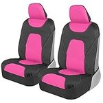 Motor Trend AquaShield Car Seat Covers for Front Seats, Pink – Two-Tone Waterproof Seat Covers for Cars, Neoprene Front Seat Cover Set, Interior Covers for Auto Truck Van SUV