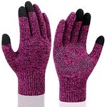 coskefy Winter Knit Gloves Touchscreen Gloves Thermal Wool Lined Texting Gloves Running Gloves for Men Women