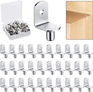 5mm Shelf Support Peg，Support Cabinet Shelf Pins，Shelf Bracket Pegs with Hole，L-Shaped Nickel Plated Furniture Replacement Peg for Bookcase Kitchen Closet Shelf Shelves Furniture Cabinet