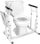 Vaunn Medical Bathroom Adjustable Height Toilet Rail Grab Bar and Commode Safety Frame Handle