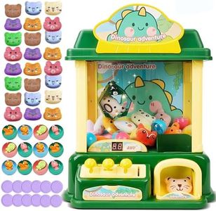 ROHSCE Kids Claw Machine, Dinosaur Adventure Large Toy Claw Machine with Plush Toys, Light Music, Coins & Capsules, Mini Vending Machine Toy for Boys Girls Ages 4-12, Birthday Gift
