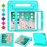BMOUO Kids Case for iPad 9.7 Inch 2018/2017,iPad Air 2 - with Screen Protector, Shockproof Handle Stand Case for iPad 9.7 Inch 2017/2018 (iPad 5th and 6th Generation) - Turquoise