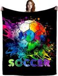 Soccer Blanket Sports Ball Popular Super Soft Flannel Football Blankets and Throw Lightweight Cozy Plush Bedding for Gifts Girls Boys Kids Adults 60"X50"