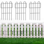 10 Pack Animal Barrier Fence, 16.7 in(H) X 10 Ft(L) No Dig Garden Decorative Fencing, Decorative Metal Small Fence Panels for Outdoor Yard Patio