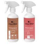 urbanWipe Furniture AND Kitchen Cleaner Combo | Furniture Cleaner, Shiner & Conditioner & Kitchen Cleaner Spray | Suitable for all Kitchen Surfaces, Gas Stove, Countertop_(Each 500ml)