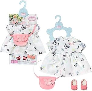 Baby Annabell Deluxe Butterfly Dress - to Fit 43cm Baby Annabell Dolls - Deluxe Set Includes Beautiful Dress, Bag, Sandals and Clothes Hanger - Suitable for Children Aged 3+ Years - 706701