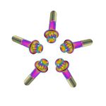 Rison Titanium M7 Titanium Split Rim Bolts for 3pc/2pc Wheels (M7x32mm, Rainbow)