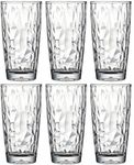 15 Oz 6-Piece Unbreakable Drinking Glasses Plastic Tumblers Dishwasher Safe BPA Free Acrylic Juice Glasses Highball Water Glasses (Clear)