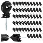 100Pcs Black Electric Fence Insulator Screw-in Insulator Fence Ring Post Wood Post insulators for Electric Fence (Grid System Accessories for Animal Husbandry Electronic)