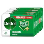 Dettol Original Germ Protection Bathing Soap Bar (400gm) | Kills 99.99% germs, 100g - Pack of 4