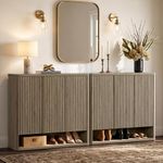 SICOTAS Shoe Cabinet 94.4" Wide Freestanding Hidden Shoe Storage Cabinet with 6 Doors & 8 Adjustable Shelves Tall Modern Shoes Rack Organizer Cabinets Storage for Entryway Hallway Living Room Entrance