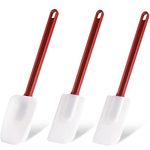 Silicone Rubber Spatula, Commercial Spatula, Heat Resistant Silicone Spatula, Flexible Spatula, Dishwasher-Safe, for Mixing, Frying & Spreading Without Scratching (2 Scrapers + 1 Spoonula 9.5 Inches)