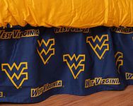 College Covers West Virginia Mountaineers Printed Dust Ruffle - Queen