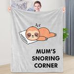 Shoppawhile Mum Gifts from Daughter Son Mum Birthday Gifts Funny Sloth Mum Blanket 130 * 150 cm Presents for Mum Christmas for Mum