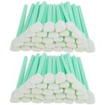 APACALI 200PCS Square Foam Cleaning Swab Sticks, Foam Tip Cleaning Swabs, Rectangle Foam Cleaning Swabs, Square Tip Swabs Sponge Stick for Camera, Optical Lens, Optical Equipment, Green