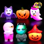 JOYIN 6 Pcs Halloween Light-Up Bath Toys ,Halloween Theme Toys Flashing LED Light Floating Bathtub Toys for Baby,Toddler Water Tub Games Swimming Pool Party