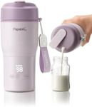 Papablic Portable Bottle Warmer, 85W Fast Baby Bottle Warmer for Travel & Home, Heats Breastmilk & Formula & Water, 4 Temperature Settings, Wide Mouth, Fits Car Cup Holder (Purple)