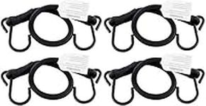 HELIDA Bungee Cords with Hooks, 3/8 Inch Thick Round Bungee Cord Heavy Duty Strong Hooks for Bike Rack, Cart, Trunk, Camping (18 inches, Black)