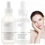 2pcs Niacinamide10%+Zinc 1% & Hyaluronic Acid 2% + B5,Niacinamide Serum to Control Excess Oil,Tackles Blemishes,Face Moisturizer Set,Minimises Pore,Anti Aging Serum for Face,Plump and Smooth Skin