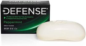 Defense Soap Peppermint 4 Ounce Bar (Pack of 2) - 100 Percent Natural Pharmaceutical Grade Tea Tree Oil and Eucalyptus Oil, Green, 1