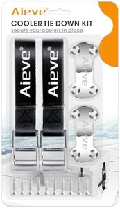 Aieve Cooler Tie Down Straps Kit - Ice Chest Lock Bracket - Cooler Accessories Secure for YETI Cooler RTIC Coolers