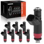 A-Premium Fuel Injectors Compatible with Dodge Ram 1500 2004-2008, Ram 2500 2004-2008, Ram 3500 2004-2008, Durango 2004-2009 & Chrysler Aspen 2007-2008, V8 5.7L, Set of 8, Replace# RL032713AB