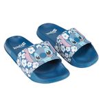 Disney Ladies Lilo and Stitch Slides - Ladies Classic Lilo and Stitch Slide Sandals Lilo and Stitch Slip On Slides Shoes, Blue, 8