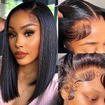 12 inch 13x4 HD Transparent Straight Bob Lace Front Wigs Human Hair Bob wig For Women Straight Bob Lace Frontal Wig Human Hair Wigs Pre Plucked with baby hair