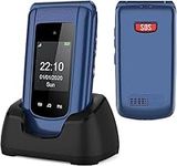 Tosaju 2G Flip Senior Mobile Phones Unlocked Sim Free for Elderly People Simple Big Button Mobile Phone for Seniors with SOS Botton Easy to Use Basic Cell Phone 1000mAh Battery 2.4" LCD Display Blue