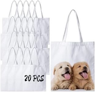 Joyclub 20 Pack Sublimation Tote Bags Blanks Polyester Canvas Tote Bags Reusable Grocery Bags to Decorate Painting Crafting Sublimation DIY For Gift