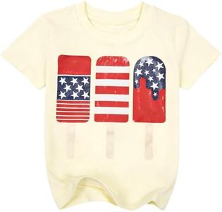 QLIPIN Toddler 4th of July Shirt Boys American Flag Popsicle Shirts Patriotic Tee USA Flag Graphic Short Sleeve Top