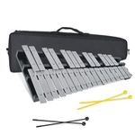 Julymoda 30 Notes Collapsible Glockenspiel Xylophone, Percussion Instrument Kit for Birthdays, Christmas Gift, Professional Bell Kit for Beginner, Includes 2 Mallets and Carrying Bag