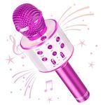 Wowstar Wireless Microphone, Karaoke Bluetooth Microphone for Kids Adults, Portable Toy Karaoke Mic Speaker Machine, Home KTV Player Support Android & iOS Devices for Party Singing (Violet)