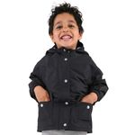 JAN & JUL Waterproof Rain Jacket with Fleece-Lining, Raincoat for Boys and Girls (Black, Size 5T)