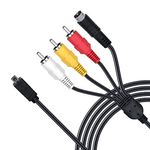 5 Feet AV A/V Audio Video TV-Out Cable Cord for Sony Camcorder Handycam DCR-HC28/e DCR-SX85/v/e/l SX85/b/r and More Models