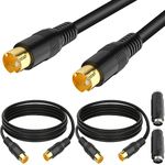 DKARDU S-Video Cable SVHS 4-PIN SVideo Male to Male Cord Adapter Coupler for Super Video TV Camcorder VHS DVR DVD Players, Mini Din 4 Pin Wire S-VHS Gold Plated Plugs, 2 Pcs