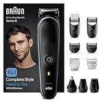 Braun 10-in-1 All-in-One Style Kit Series 5, Male Grooming Kit With Beard Trimmer, Hair Clippers, Nose and Ear& Precision Trimmer, Gifts for Men, UK 2 Pin Plug, MGK5445, Black,Packaging may vary