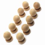 WEICHUAN 10PCS Ball with Base Shape Unfinished Wood Drawer Knobs Pulls Handles - Cabinet Furniture Drawer Knobs Pulls Handles (Diameter: 1-3/8 Inches Height: 1-3/4 Inch)