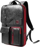 Laptop Backpack Slim & Expandable and USB Charging Port, Waterproof School Backpack, Business Travel Backpack, School Bag with 15.6" Laptop Compartment and Anti-Theft Bag, Black Red