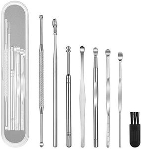 8 Pcs Ear Pick Earwax Removal Kit, Geengle Ear Cleansing Tool Set, Ear Curette Ear Wax Remover Tool with a Cleaning Brush and Storage Box