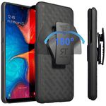 Rome Tech Holster Case with Belt Clip for Samsung Galaxy A20 [ONLY] Slim Heavy Duty Shell Holster Combo - Rugged Phone Cover with Kickstand Compatible with Samsung Galaxy A20 - Black