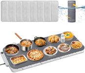 Homelove Warming Mat for Food - Electric Warming Tray with 7-Level Temperature and 6-Level Hours Setting, Full Surface Heating, Waterproof Dishwasher-Friendly Food Warmer for Parties, Kitchen (Grey)